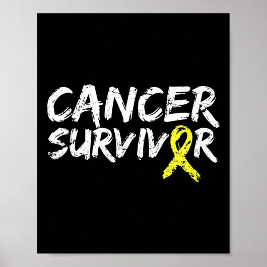 Poster Childhood Cancer Survivor Yellow Ribbon Awareness (Devant)