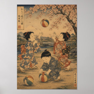 Poster Children Playing Beneath the Sakura