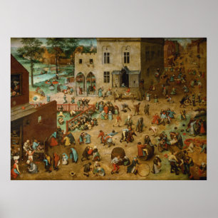 Poster Children's Games by Pieter Bruegel the Elder