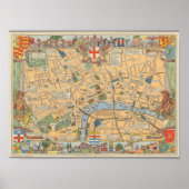 Poster Children's Map of London, Angleterre (Devant)