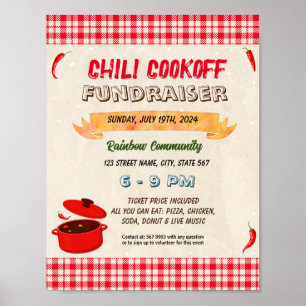 Poster Chili Cook Off modèle de collecte de fonds