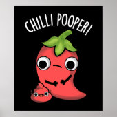 Poster Chili Poooper Funny Pepper Pun Dark BG (Devant)