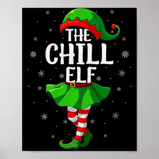 Poster Chill Elf Christmas Girls Women Elf Squad Xmas Fam (Devant)