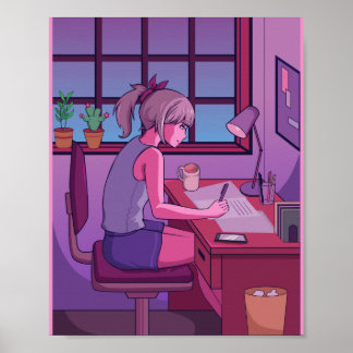 Poster Chill Lofi Étudier