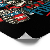 Poster Chill The Fourth Out Skeleton Funny Patriotic 4th (Coin)