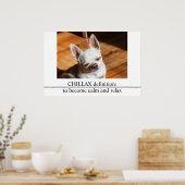 Poster Chillax Chihuahua somnolent langue détendue sortie (Cuisine)