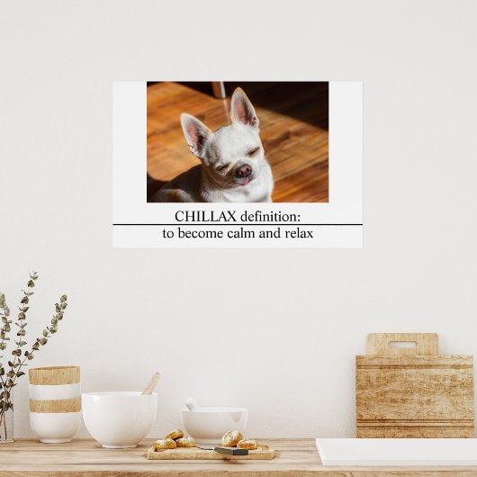 Poster Chillax Chihuahua somnolent langue détendue sortie (Cuisine)