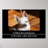 Poster Chillax Chihuahua somnolent langue détendue sortie (Devant)