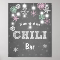 Chilli Bar signe Pink Mint Flacons de neige hiver