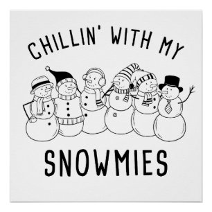 Poster Chillin avec mes neiges - Funky Silly Christmas