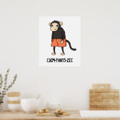 Poster Chim-Pants-Zee Funny Chimpanzé Singe Pun (Cuisine)