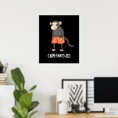 Poster Chim-Pants-Zee Funny Chimpanzé Singe Pun Dark BG (Bureau à domicile)