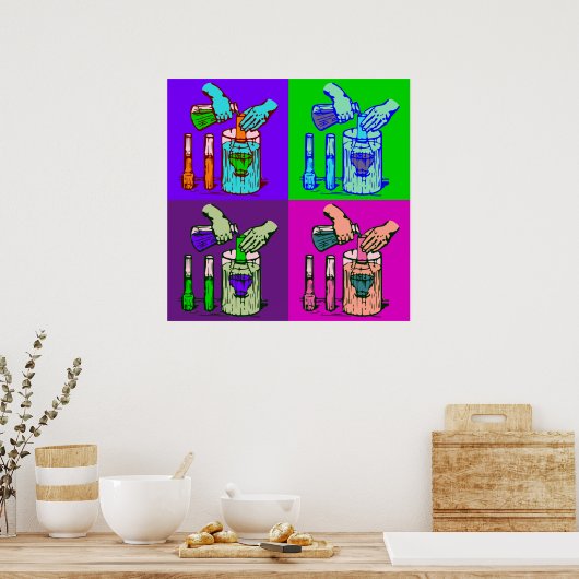 Poster Chimie Déplacement Pop Art (Cuisine)