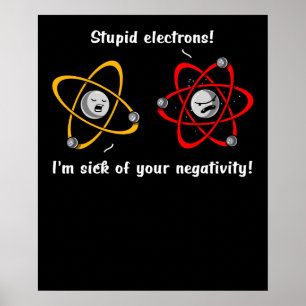 Poster Chimie Électrons Négativité Drôle Science Plaisant