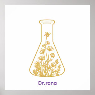 Poster Chimie moderne de l'or - Art floral dans un flacon