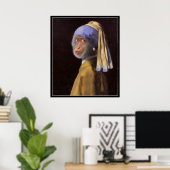 Poster Chimp Avec L'Oreille De Perle (Bureau à domicile)