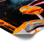 Poster Chimp cool avec Lollipop - Art pop urbain (Coin)