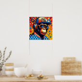 POSTER CHIMP POP-ART 6 (Cuisine)