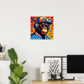 POSTER CHIMP POP-ART 6 (Bureau à domicile)