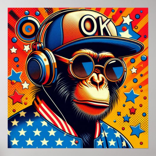 POSTER CHIMP POP-ART 6 (Devant)