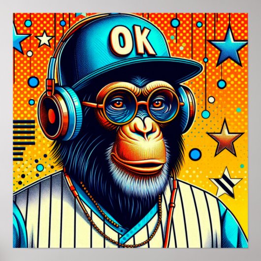 POSTER CHIMP POP-ART 8 (Devant)