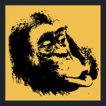 Poster Chimpanzé amusant Jaune Noir Pop Art<br><div class="desc">Wild Animal Funny Art - College Pop Art - Wild Animal Computer Images</div>
