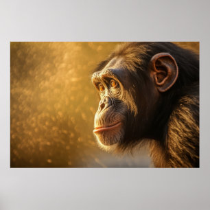 Poster Chimpanzé dans la nature