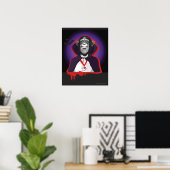 Poster Chimpanzé en costume Dracula (Bureau à domicile)
