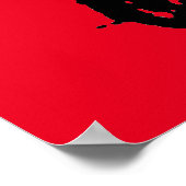 Poster Chimpanzé noir rouge Pop Art (Coin)