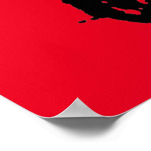 Poster Chimpanzé noir rouge Pop Art (Coin)