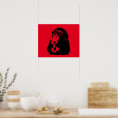 Poster Chimpanzé noir rouge Pop Art (Cuisine)