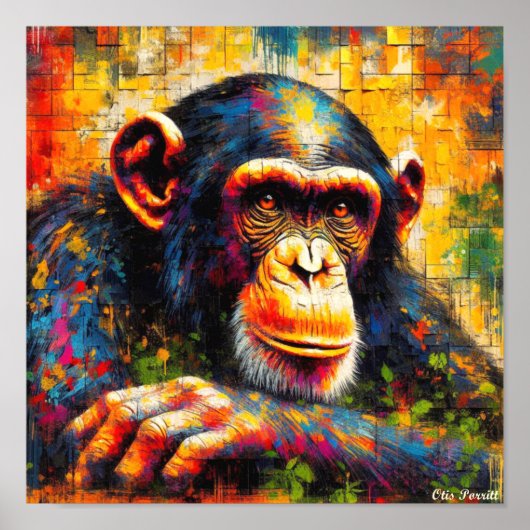 POSTER CHIMPANZEE COMMUN 3 (Devant)