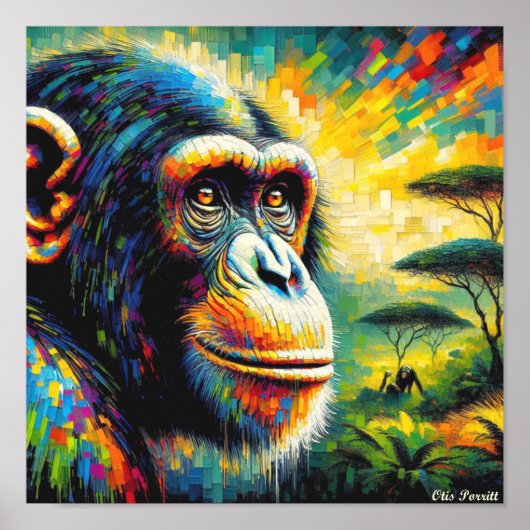 POSTER CHIMPANZEE COMMUN 4 (Devant)