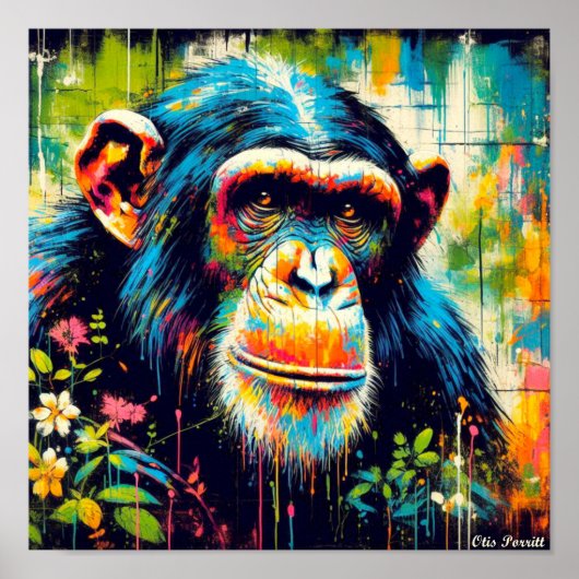 POSTER CHIMPANZEE COMMUN 5 (Devant)