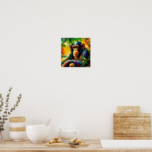 POSTER CHIMPANZEE COMMUN 7 (Cuisine)