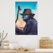 POSTER CHIMPANZEE MONKEY CHIMPIANNA JONES (Cuisine)