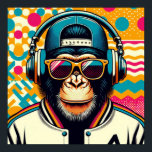 POSTER CHIMPANZEE POP-ART<br><div class="desc">Le chimpanzé (Pan troglodytes), aussi connu sous le nom de chimpanzé, est une espèce de grand singe originaire des forêts et des savanes d'Afrique tropicale. Elle a quatre sous-espèces confirmées et une cinquième proposée. Lorsque son proche parent le bonobo était plus communément appelé le chimpanzé pygmée, cette espèce était souvent...</div>