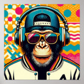 POSTER CHIMPANZEE POP-ART (Devant)