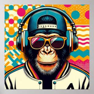 POSTER CHIMPANZEE POP-ART
