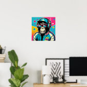 POSTER CHIMPANZEE POP-ART 4 (Bureau à domicile)