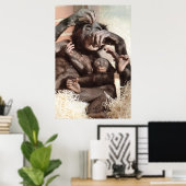 POSTER CHIMPANZEES (Bureau à domicile)