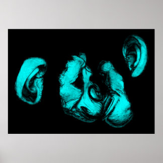 Poster chimpanzés baisants : néon turquoise