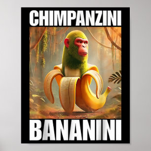 Poster Chimpanzini Bananini - Mème Italien de Brainrot