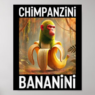 Poster Chimpanzini Bananini - Mème Italien de Brainrot