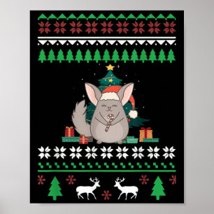 Poster Chinchilla Funny Pet Ugly Christmas Funny Citation