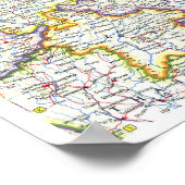 Poster " Chine : 1964 Carte détaillée (Coin)