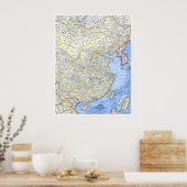 Poster " Chine : 1964 Carte détaillée (Cuisine)