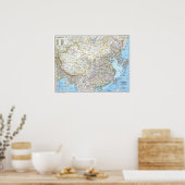 Poster " Chine : 1991/aujourd'hui - Carte murale classiqu (Cuisine)