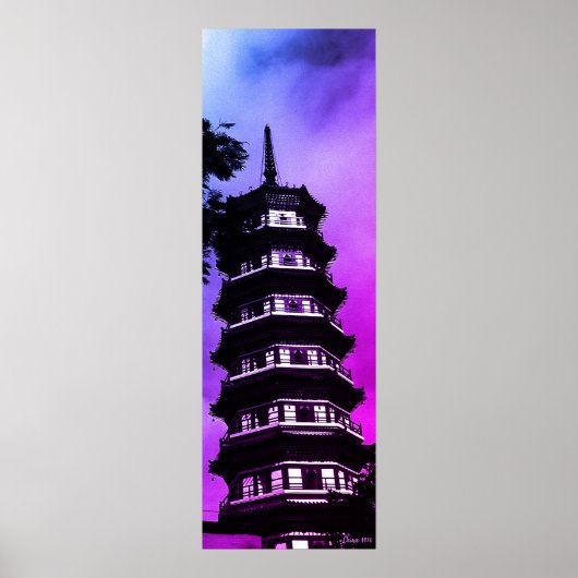 Poster Chine Ancienne Canton la pagode fleurie (Devant)