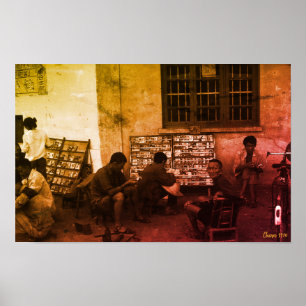 Poster Chine ancienne Changsha prêt de livre